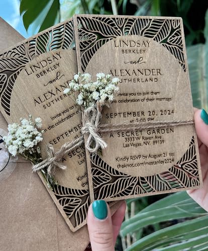 Vitawed Pack Of Personalized Wood Wedding Invitation thumb #8