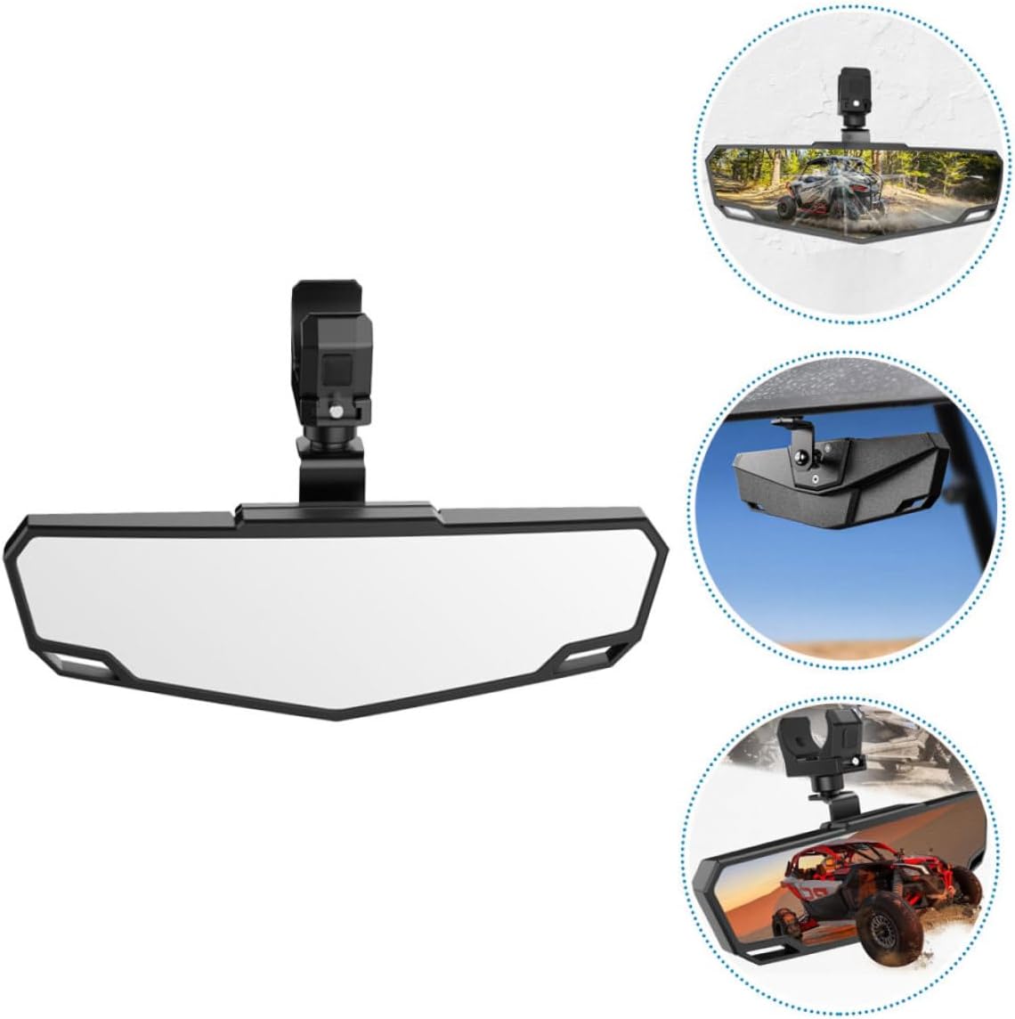 GLEAVI Atv Rear View Mirror Clamp Utv Center Mirror for Enhanced Visibility Easy Installation Wide Angle Design for Safety and Comfort