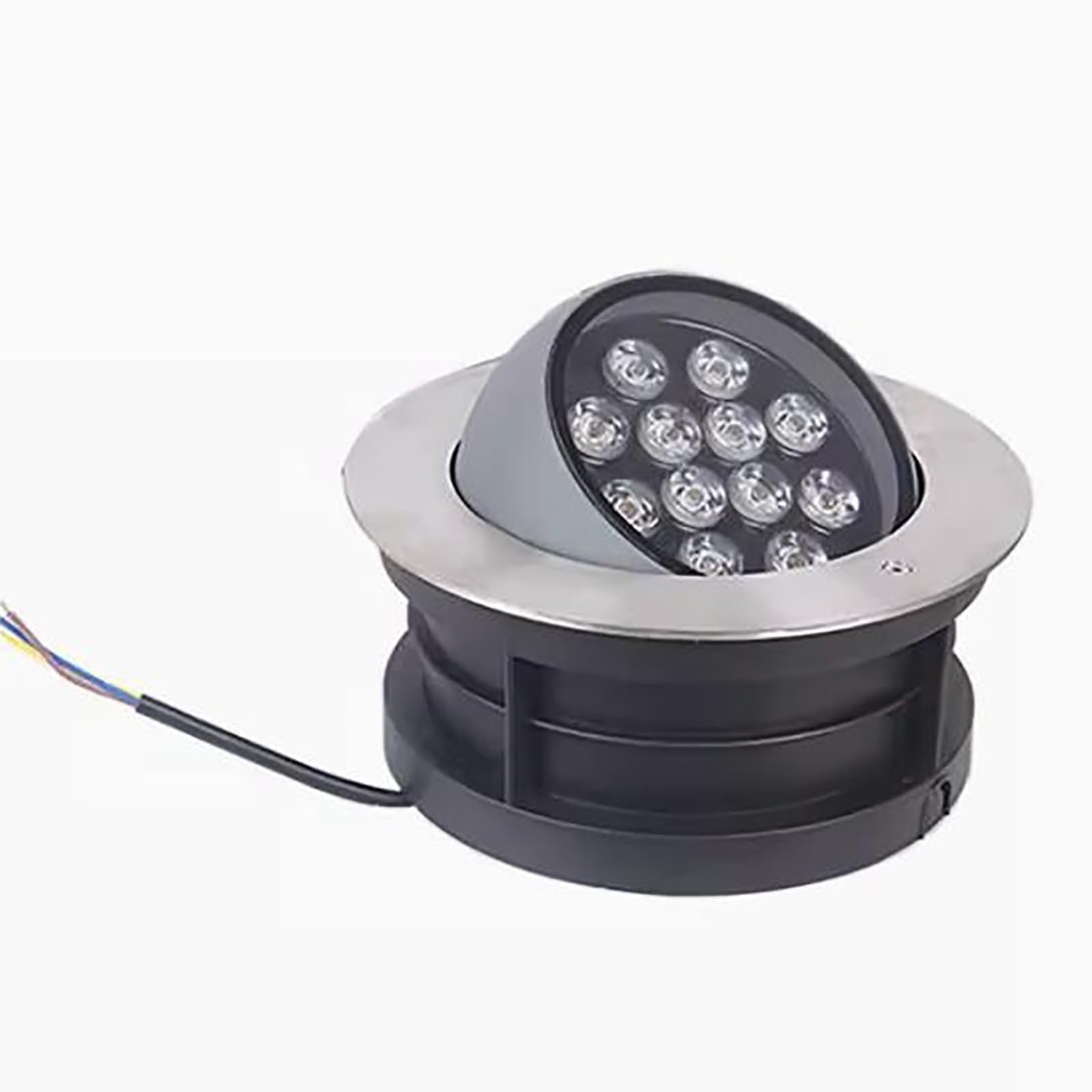 Generisch Lampa ogrodowa LED, regulowany reflektor ogrodowy LED – 18 W, wodoszczelność IP67, lampa ogrodowa do zabudowy, lampa stojąca do użytku na zewnątrz, oświetlenie ścieżek i tarasów (biała, 24 V