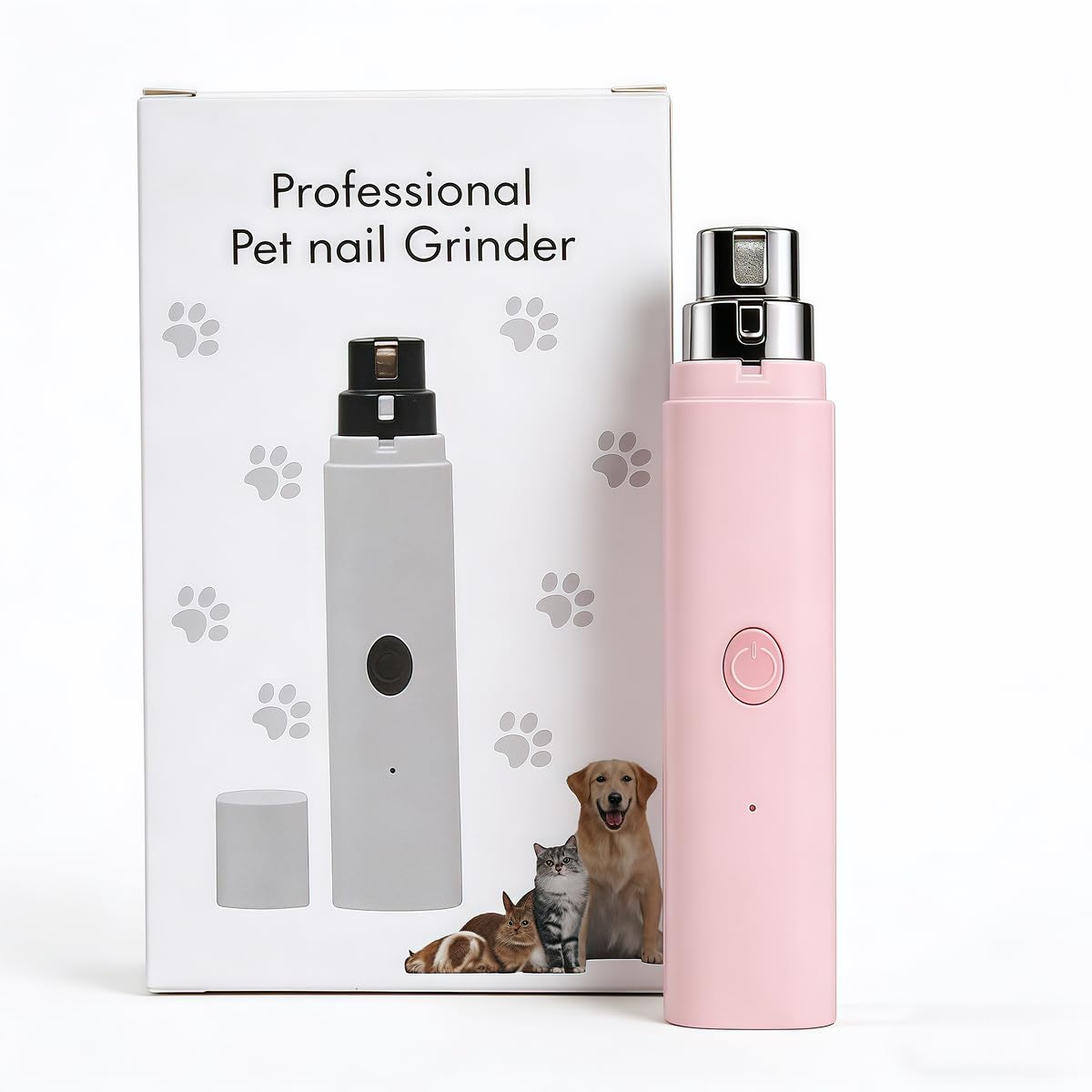 U ANNPER Pet Nail Grinder for Dogs & Cats, 2-Speed Electric Pet Nail File with Safety Guard, Low Noise & Vibration, Rechargeable USB Cord, Quick & Painless Trimming for Small to Large Pets (Pink)