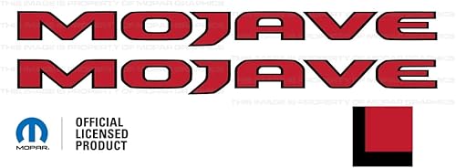 Decal Mods Mojave - Calcomanía gráfica de vinilo para Jeep WranglerMojave JLJT (2019-2024) rojo con contorno negro FRBO (juego de 2) FJ6T5
