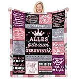 CAPRIFIC Geburtstagsgeschenk für Frauen, Lustige Geschenk Geburtstag, Geburtstagsgeschenk für Mama, Mädchen, Frau, Freundin, Schwester, Happy Birthday Decke Dekoration 200x150CM