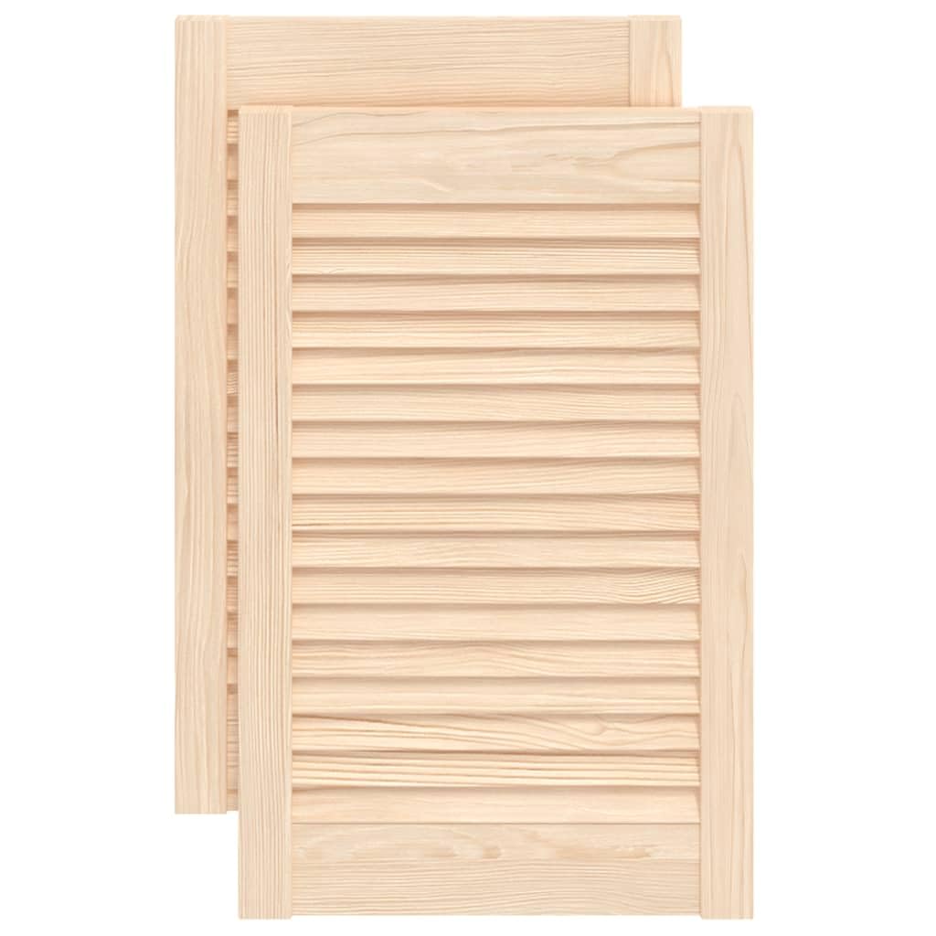 Portes d armoire à persiennes 2 pcs 61,5x39,4 cm pin massif
