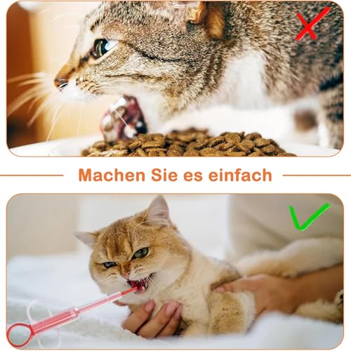 6 Stücke Tabletteneingeber Katze - Einfaches und Sicheres Verabreichen von Tabletten für Katzen und Kleine Haustiere, Tablet Feeder Krankenpflege Pusher Shooter Pills Feeder für Katzen kleine Hunde