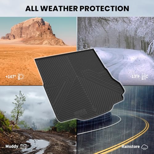Image of LASFIT Cargo Mat for Dodge Charger Daytona EV 2-Door 2024-2026 | Not Fit Gas or 4-Door Models, All Weather TPE Custom Fit Cargo Trunk Liner Accessories, Black