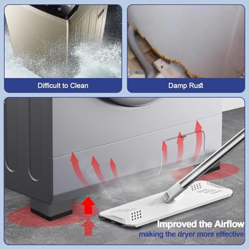 Image of Anti Vibration Pads for Washing Machine (4 Pack) | Shock Absorbing Rubber Feet | Noise Reduction & Anti Slip Stand for Washer, Fridge & Furniture | Heavy Duty Floor Protector (Grey)