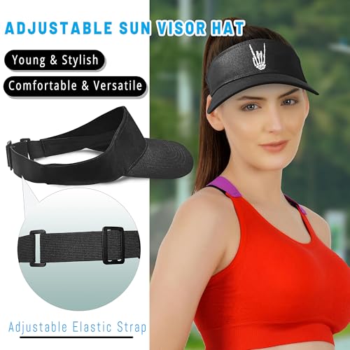 Image of Butterfly Flower Visor Hat Black Women Running Visors Adjustable Size Stylish Sunflower Tennis Summer Sun Visors for Men Boy