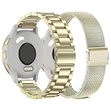 ViCRiOR 18mm Watch Bands Compatible with Garmin Venu 3S/Venu 4 41mm/ Vivoactive 4S /Venu 2s / Vivomove 3S, Solid Stainless Steel Watchband+ Mesh Strap Bracelet for Garmin Forerunner 255s/265S