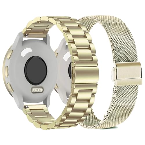 ViCRiOR 18mm Watch Bands Compatible with Garmin Venu 3S/Venu 4 41mm/ Vivoactive 4S /Venu 2s / Vivomove 3S, Solid Stainless Steel Watchband+ Mesh Strap Bracelet for Garmin Forerunner 255s/265S