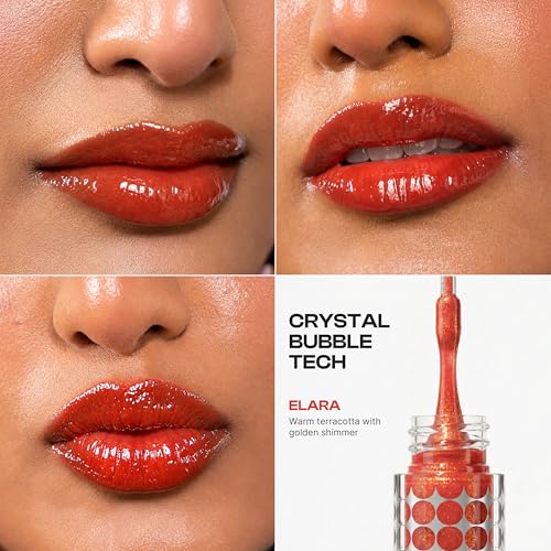 Image of Dream Beauty Solace Lip Gloss | Terracotta Brown Gloss | Non-sticky tinted collagen lip gloss with Hyaluronic Acid and Vitamin E for Hydrated, Plump and Smooth Lips | Luxurious Application Long-Lasting Soft and Fuller Lips | 4.7 ml (Elara)