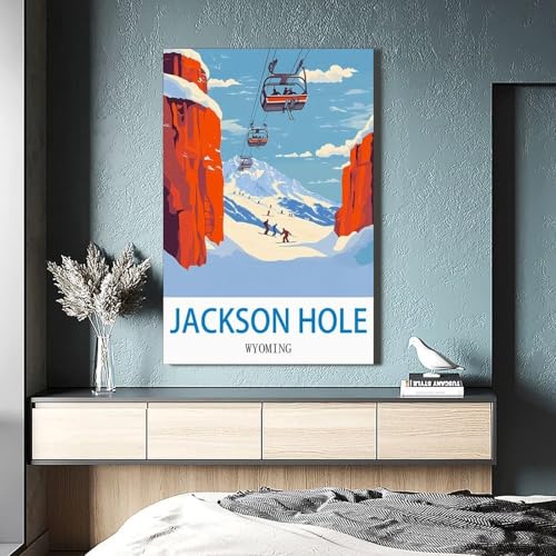 Affiche Jackson Hole Wyoming 20x30 cm impression sur toile - 4
