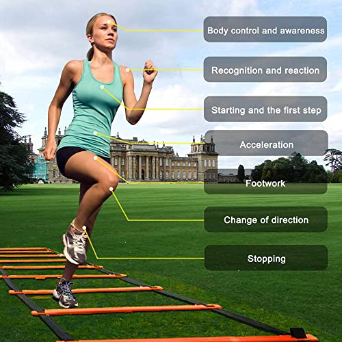 Kvittra Adjustable Speed Training Hurdles Fitness & Speed Training Equipment with Agility Ladder - Plyometric Fitness & Speed Training – Hurdle/Obstacles for Soccer, Football, Track & Field