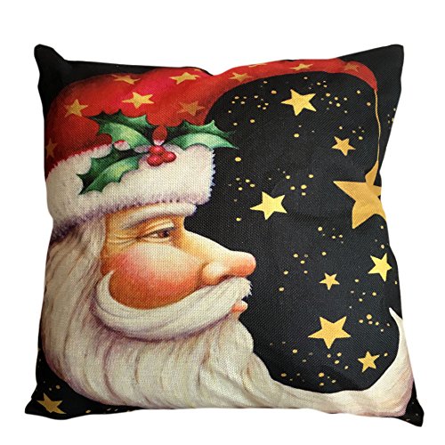 Christmas Series Printing Throw Pillowcase,Fall Holiday Season Decorations 18x18 Square Sofa Cushion Cover