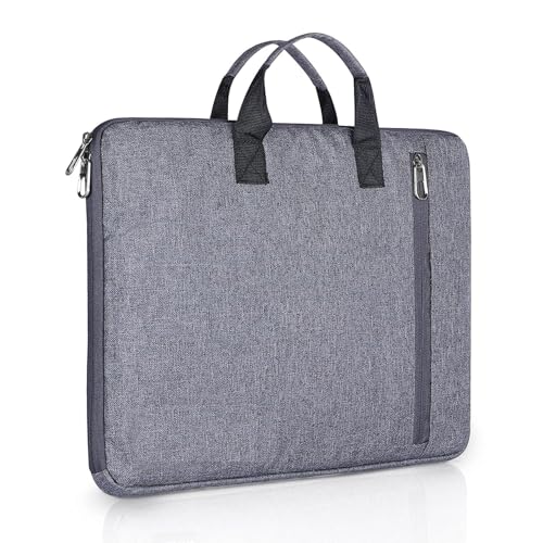 Image of Laptop Sleeve Bag 15.6 Inch with Carry Handle & Front Zipper Pocket - Water Resistant Laptop Carrying Case Computer Sleeve Compatible with HP Dell Lenovo Asus Acer Notebook for Men & Women Grey