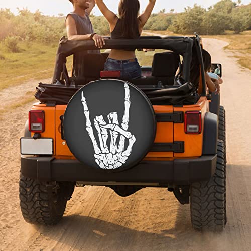 Image of Delerain Skeleton Hand Spare Tire Covers for RV Jeep Trailer SUV Truck and Many Vehicle, Wheel Covers Sun Protector Waterproof, (14 Inch for Diameter 23 inch-27 inch)