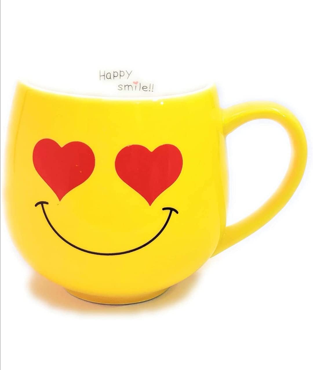 On The Go Ceramic Printed Emoji Smiley Face Ceramic Coffee Mug Gift for Boyfriend Husband Friend (220 Ml)(1 Piece Random Design)(1 Mug) (Random Design)