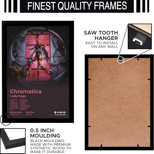Image of BLINKART lagyGaga- Chromatica Wall Photo Frames | Wall Art for Bedroom, Living Room, Studio or Office | Album Cover Print with Spotify Song Link QR Code | Gift for Fans - 8x12 In