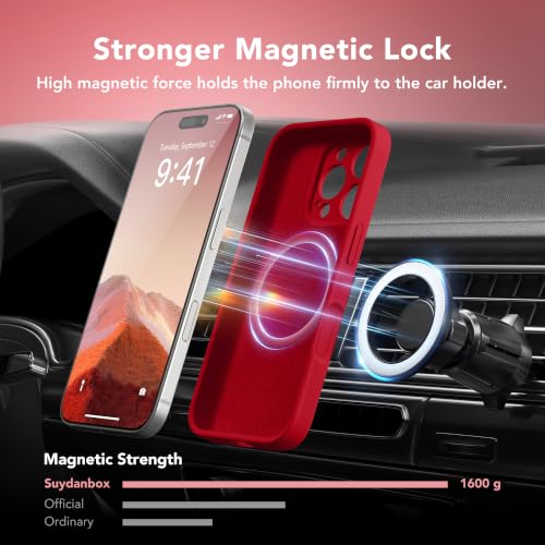 Image of Magnetic for iPhone 16 Pro Case Silicone Deep Red