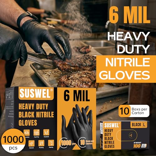 Evite roturas con guantes de nitrilo de 6 mil M de gran grosor protector 2
