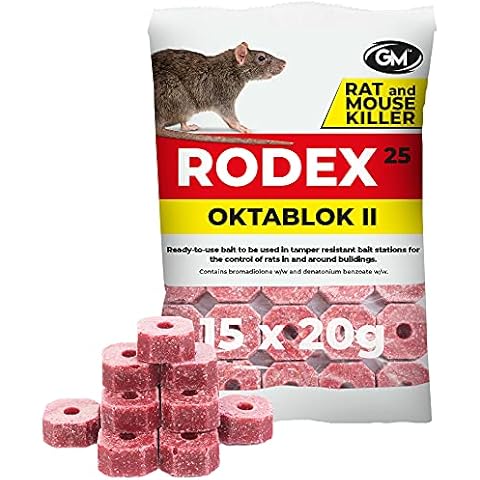 GroundMaster Mouse Killer Rat Poison | Maximum Strength Outdoor Cut Bait 20g Blocks | Fast-Acting, All-weather Pest Control - 3 Sachets Cover
