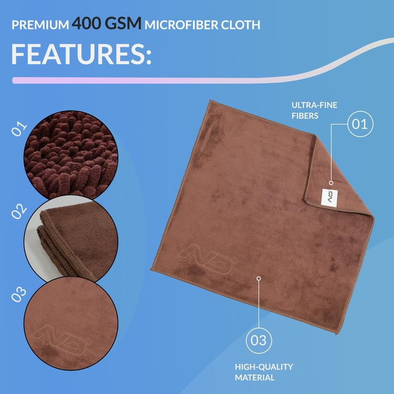Image of Neodrift '400 GSM' Microfiber Cloth (Size - 40X60 Cm)(Set of 3 PC)(Colour - Mix)(Ultra Soft Cleaning Cloth for Car, Bike - Polishing, Detailing, Highly Absorbent)