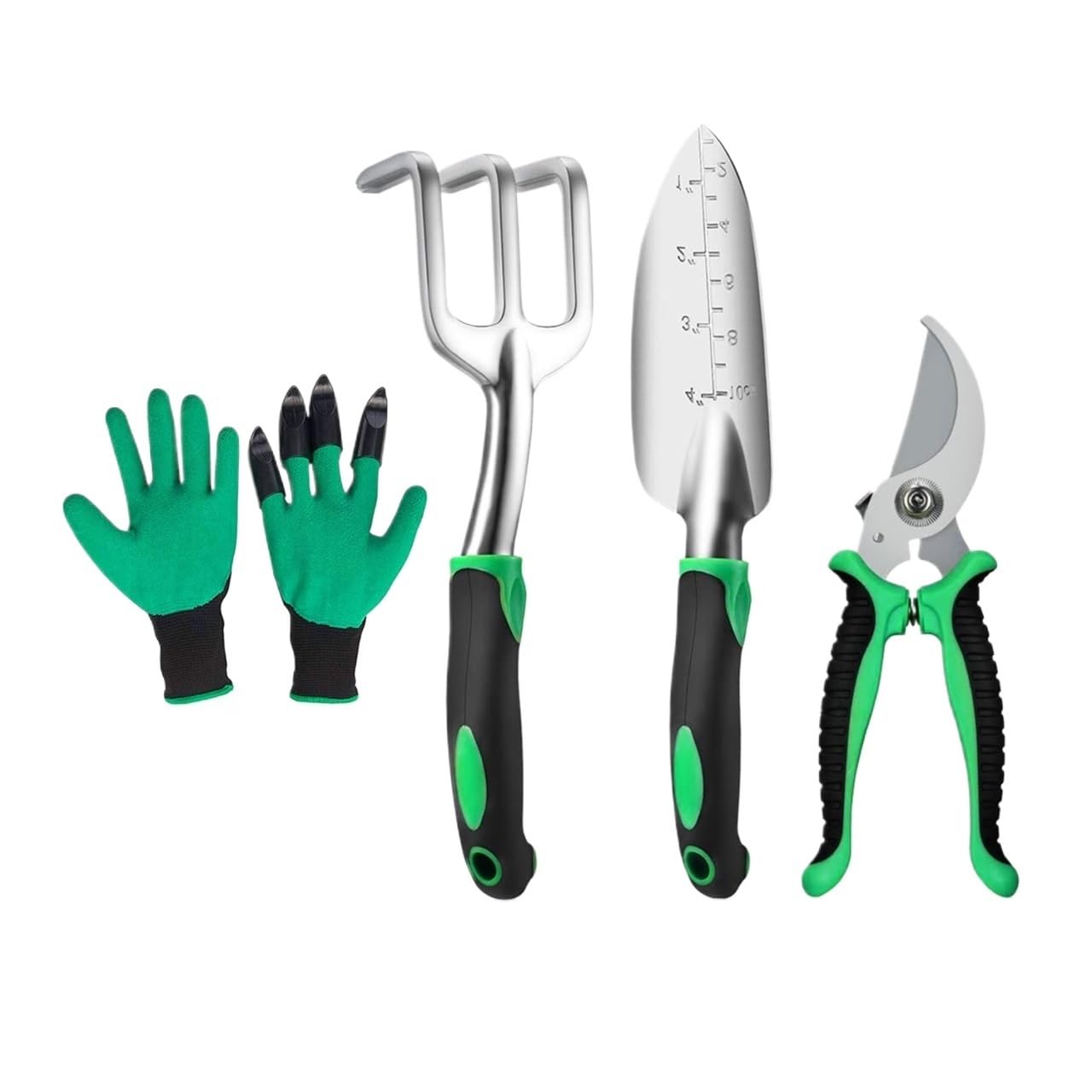 Juego de Herramientas de jardinería inoxidables, Juego de Herramientas de jardinería para Uso Interior y Exterior, Regalo de jardinería Ideal para Hombres y Mujeres (Verde)