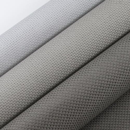 Image of KCS 3 pc of 12 inch x 18 inch(30cm x45cm) 14CT Counted Cotton Aida Cloth Cross Stitch Fabric (Light Grey + Medium Grey+ Dark Grey)