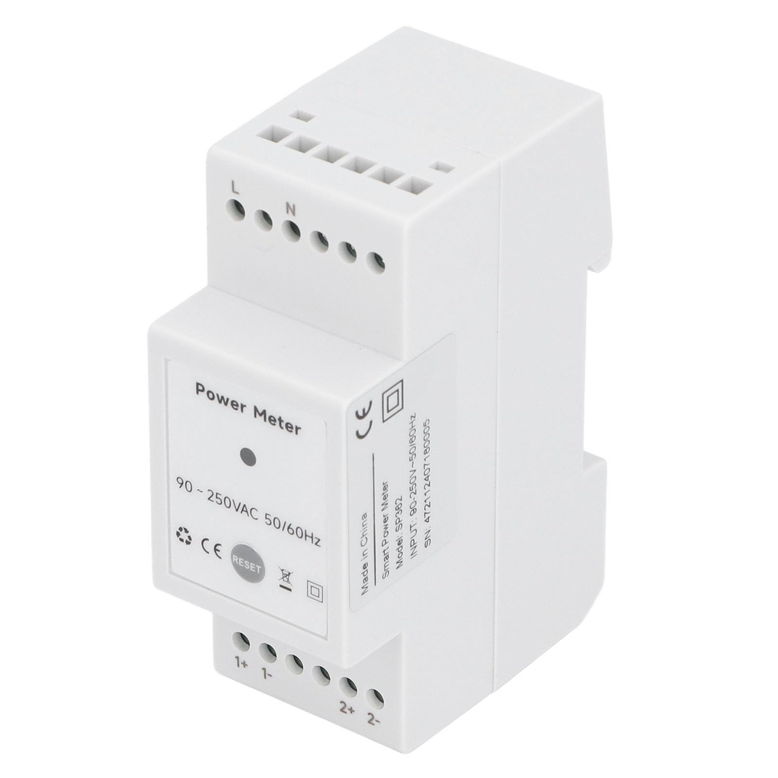 YWBL-WH Einphasiger Energiezähler, WLAN-BT 5.2-Leistungsmesser mit 80 A X 2 Stromzangen, Echtzeit-KWH-Überwachung für Solar-PV-Systeme, Energieverfolgung zu Hause über die Smart Life App
