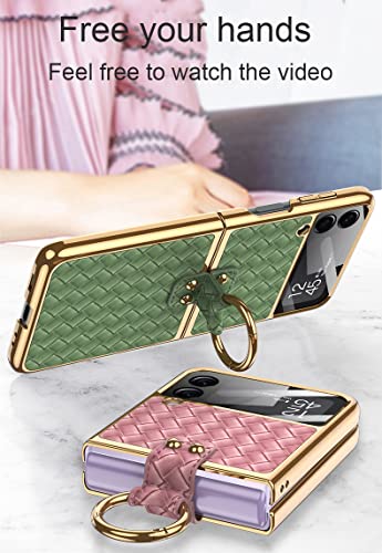 Capa para Galaxy Z Flip 3, Capa Samsung Z Flip 3 com Anel, Estilo de Negócios Z Flip 3 Caso Projetad