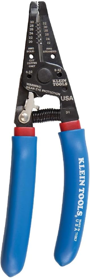 Klein Tools 11057 Wire Cutter/Wire Stripper, Heavy Duty Wire Cutter Stripper for 20-30 AWG Solid Wire and 22-32 AWG Stranded Wire