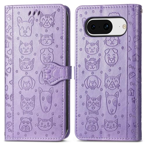 Housse Google Pixel 7 violette en cuir style portefeuille pour vos sorties - 2