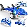 Mini Tudou Ferngesteuertes Hai Auto,Hai Spielzeug,2.4Ghz Kinder spielzeugauto mit Licht und Flexiblem Schwanz,RC Car Truck mit Schaukel und Geradem Modus,Geschenk ab 6 8 Jahre Kinder Jungen Mädchen