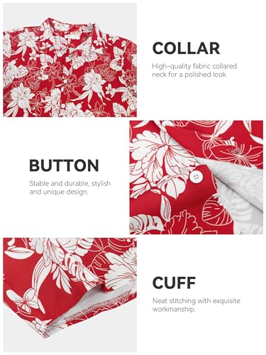 Image of Yoimira Hawaiian Shirts for Men, Print Mens Casual Short Sleeve Button Down Shirts Floral Aloha Beach Shirt