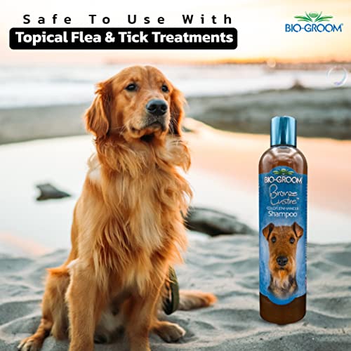 Image of Bio-Groom Bronze Luster Mild Natural Controls Matts, Tangle Cruelty-Free- Soap Free with Soy Protein, Coconut Oil for Strength and Fluff Colour Enhancing Shampoo for Dogs, 355ml | Enhances Brown, Tan & Red Coats