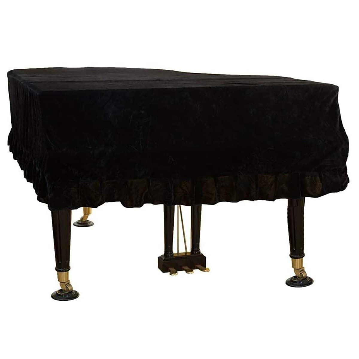 Staubdichte Flügelabdeckung, Vollständiges Klavierabdeckungstuch, Weiche Flügelabdeckung, Dekorative Klavierabdeckung/Black/170Cm