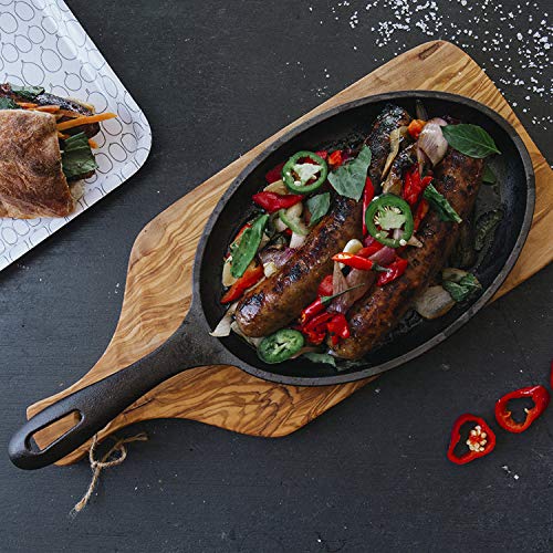Victoria Cast Iron Fajita Skillet - Black -2 Victoria Cast Iron Fajita Skillet - Black -2
