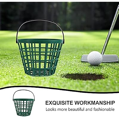 YARNOW Golf Ball Basket with Handle Nylon Golf Ball Container Golf Ball Bin (Green, Golf Balls are Excluded)