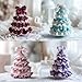 DIY Crochet Christmas Tree Kit - Handmade Holiday Decoration Set, Tree Bow Pearl Embellishment, Christmas Party Crochet Decorations,Starter kit Include All Tools Needed for Beginner (Burgundy)