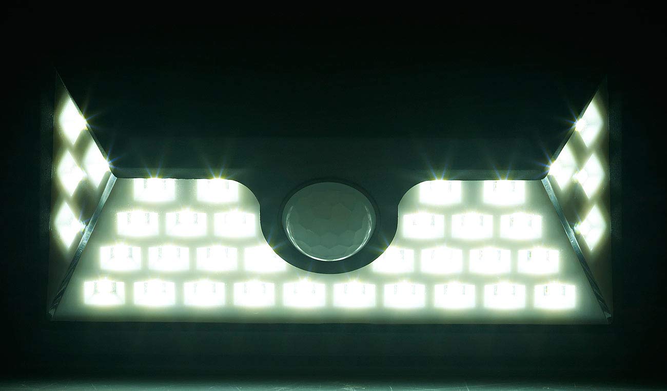Luminea lámpara solar exterior: Lámparas de pared LED solares, Función de luz nocturna, Sensor de movimiento (lámparas, LED con sensor movimiento, jardín)