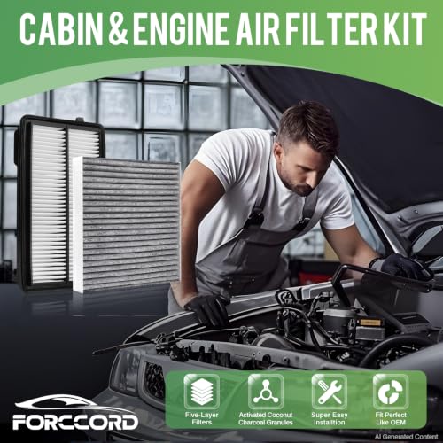Image of Cabin & Engine Air Filter Combo for Honda Accord V6 2013-2017 | for Acura TLX V6 2015-2020, Replace#CF10134,172205G0A00,Air Filter Kit Replacement Car Accessories