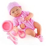 The Magic Toy Shop Bibi Doll - 14" Real Touch Vinyl Skin New Born Girl/Boy Baby Doll With Dummy & Accessories (Pink Girl)