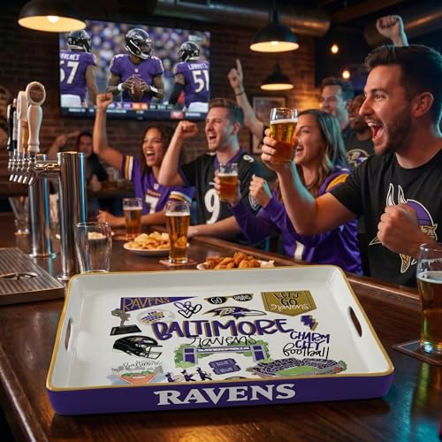 Proformance Home NFL Baltimore Ravens Loco Fan Large Serving Tray w/Handles by Proformance Home - Used condition - Image 6