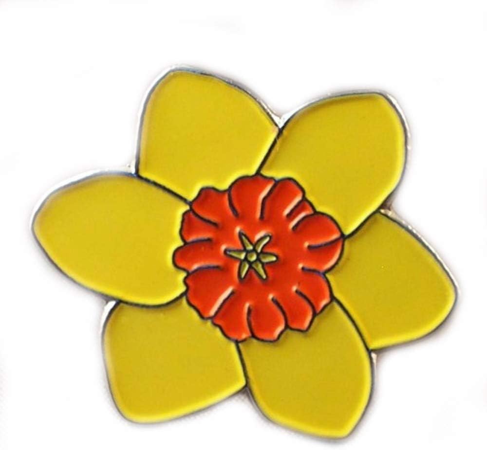 Mainly Metal Yellow Daffodil Flower Pin Badge