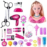 Kids Hairdressing Makeup Dolls - Doll Toy for Hair Styling, Kid Play Makeup and Hair Dressing Heads Toy Set, Christmas and Birthday Gift, Styling Head Doll Set for Girls