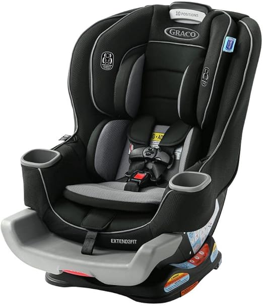 Graco Convertible Car Seat, Extend2Fit, Safe RearFacing Position, 10 Position Adjust, Titus