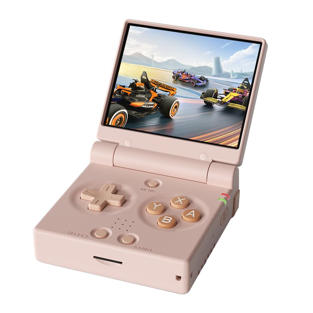 Miyoo Mini Flip Retro Handheld Game Console, 2.8 Inch 750*560 IPS Screen, Portable Linux Emulator Handheld, Gift for Men &amp; Women, Pink