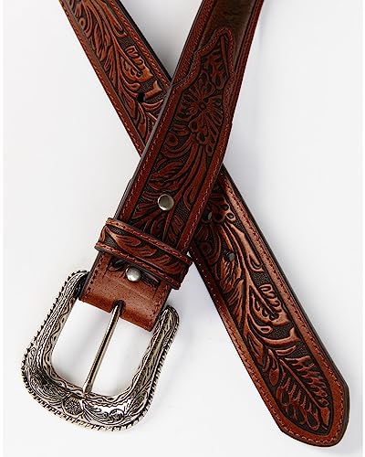 Cody James Men's Ostrich Print Tooled Belt - Cjasu22bt162