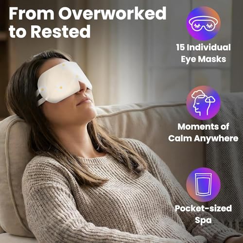 Image of Lure Essentials Steam Eye Mask, Heated Eye Mask, Self Heating Warm Compress for Dry Eyes, Fast Relief for Stye, Puffy Sensitive Eyes, Moist Heat, Relaxation Gifts for Women and Men - Variety