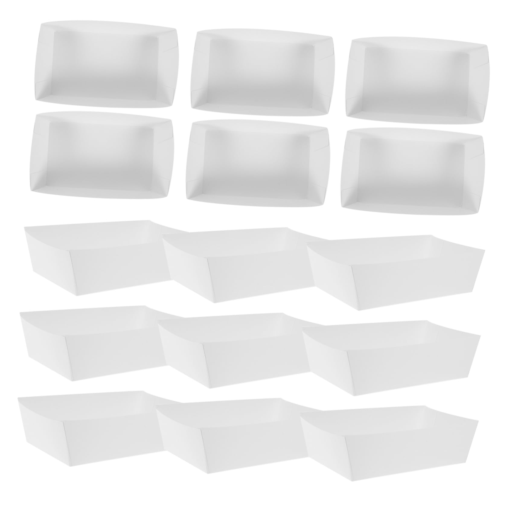 COLLBATH 100Pcs Paper Snack Containers Boat Shaped Takeout Boxes for French Fries Popcorn Nuts Greaseproof Food Holders for Parties Picnics and Events