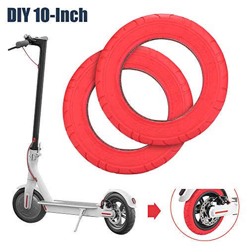 ABEDOE 2PCS Neumático de Scooter Eléctrico de Repuesto de 10 Pulgadas Compatible con el Scooter Eléctrico Xiaomi M365,Tubo Exterior de Neumático de Reforma de DIY